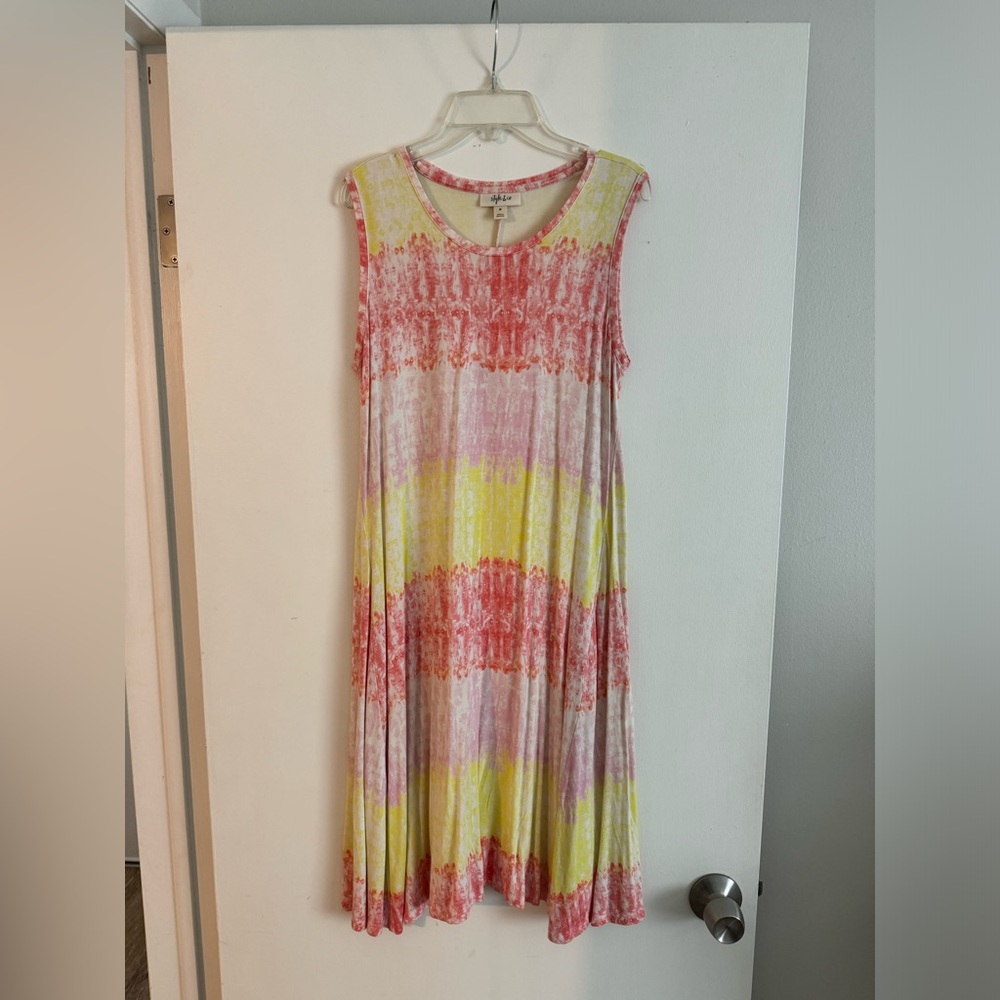 Style & Co Sleeveless Tie Dye Dress
